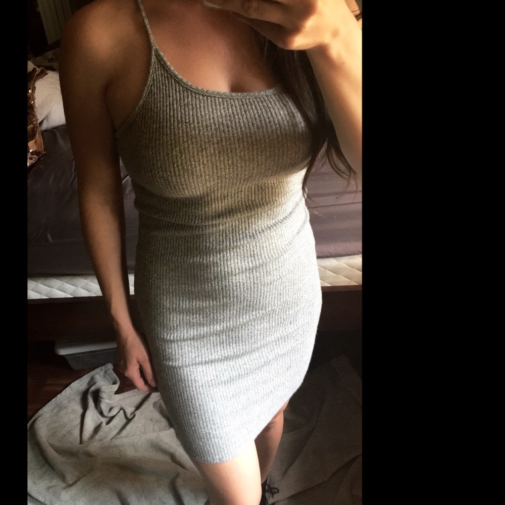 Gray fitted dress